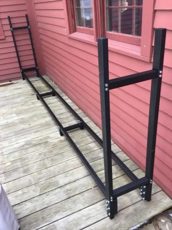 Customer photo 6 of <span class="sdh-h1" data-short="VEVOR 4ft Firewood Rack 1/4 Cord Capacity">VEVOR Firewood Rack 4ft 1/4 Cord Heavy Duty Outdoor Wood Storage Holder, Carbon Steel Frame Fire Log Stacker Stand for Fireplace Patio Deck, 550 lbs Load Capacity, Black</span>