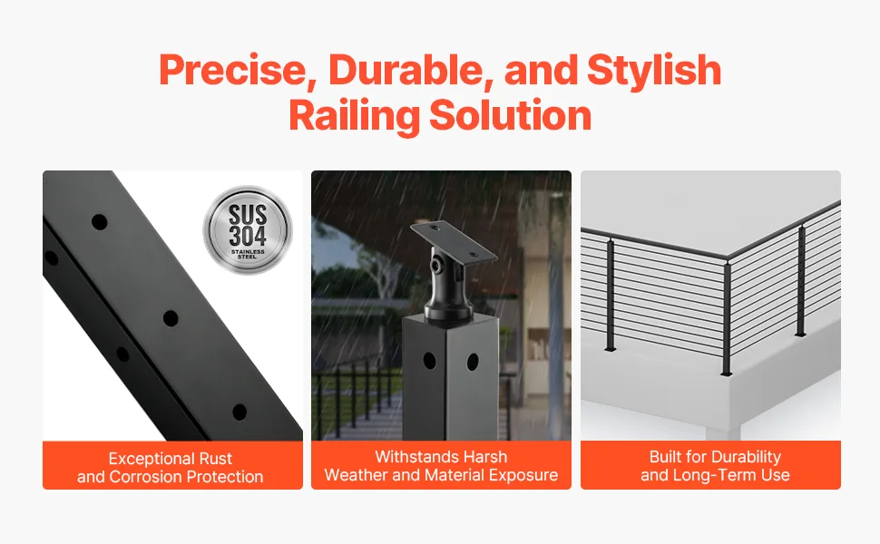 cable railing post on modern deck