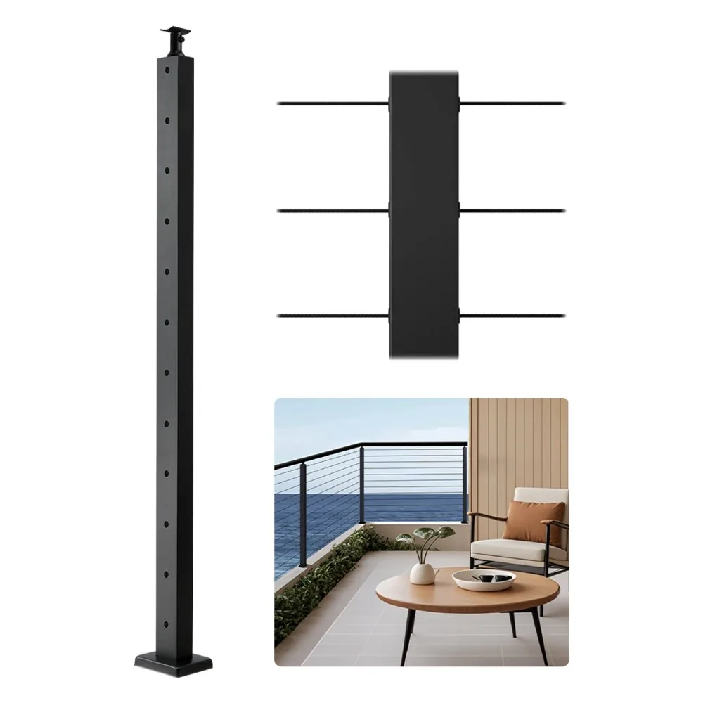 VEVOR 42x1x2 cable railing post front view