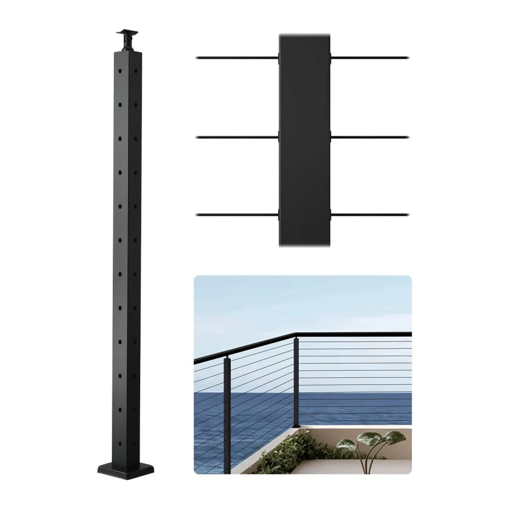 VEVOR 42x2x2 cable railing post front view