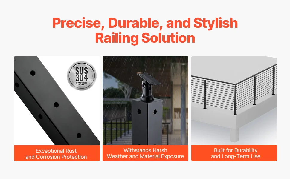 VEVOR 42x2x2 cable railing post overview