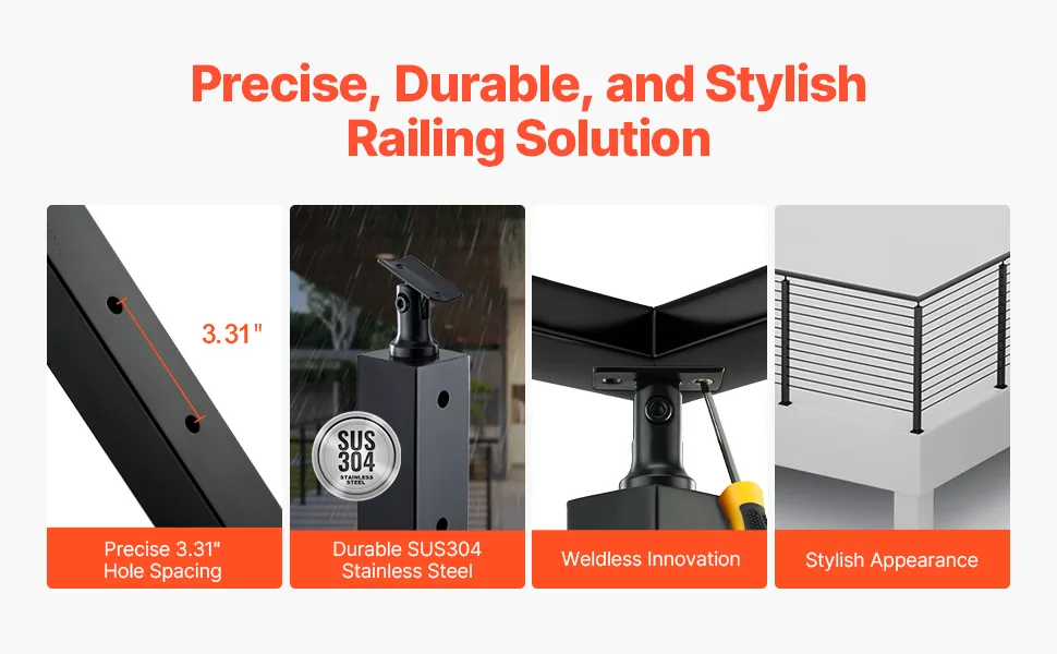 cable railing post stainless steel build