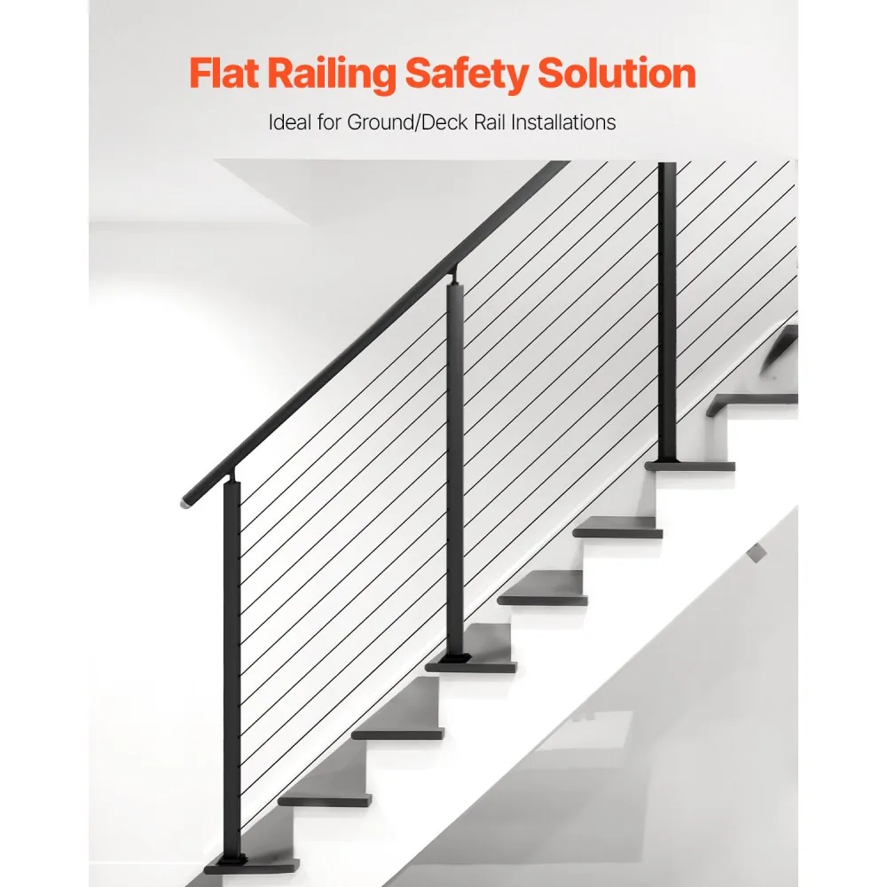 VEVOR 42x1x2 cable railing post installed on deck