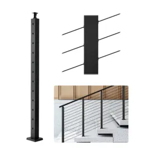 VEVOR 42x2x2 cable railing post front view