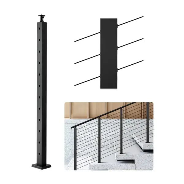 VEVOR 42x2x2 cable railing post front view