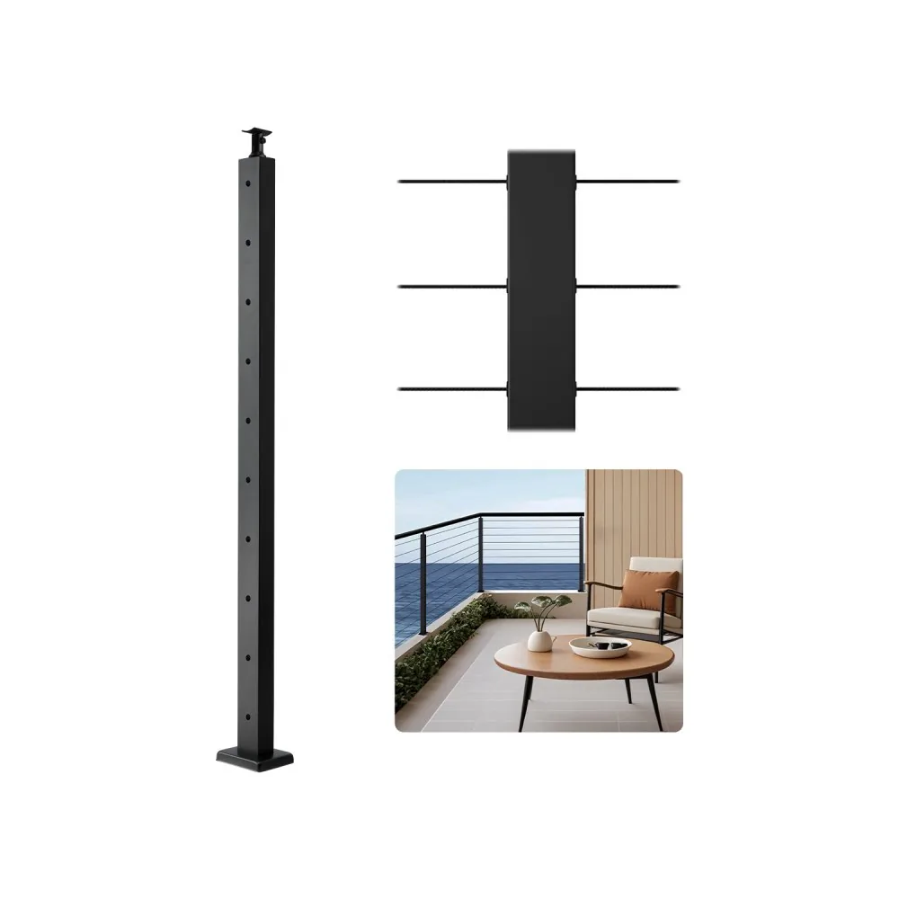 VEVOR 36x2x2 cable railing post front view