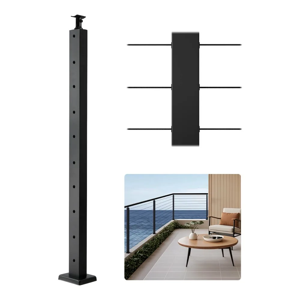 VEVOR 36x1x2 cable railing post front view