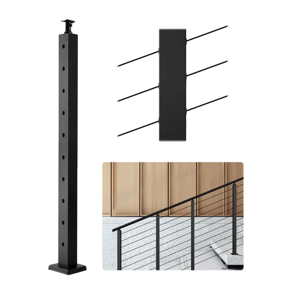 VEVOR 36x2x2 cable railing post front view