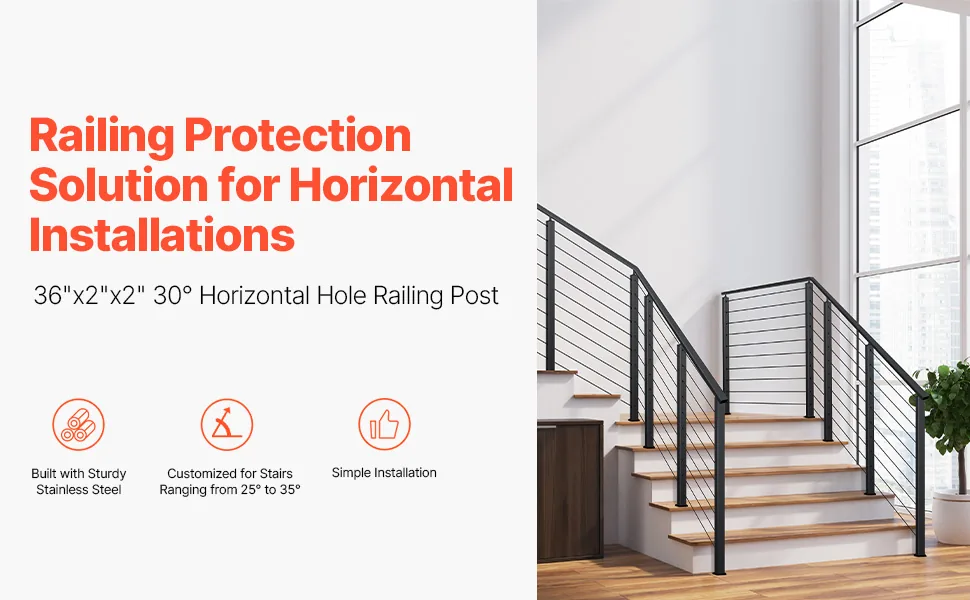 cable railing post on modern deck