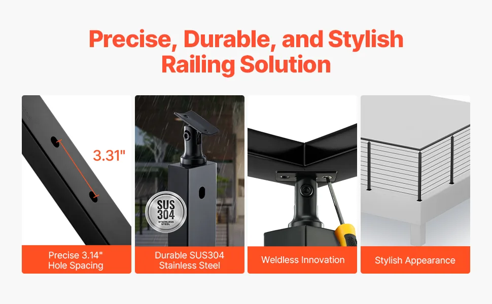 cable railing post stainless steel build