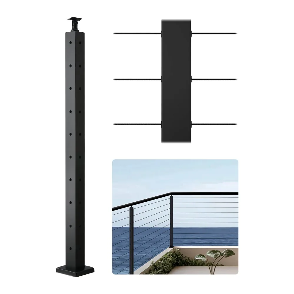 VEVOR 36x2x2 cable railing post front view