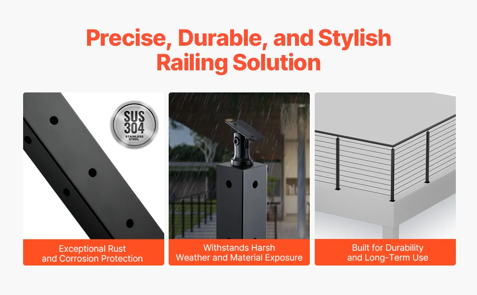 cable railing post on modern deck