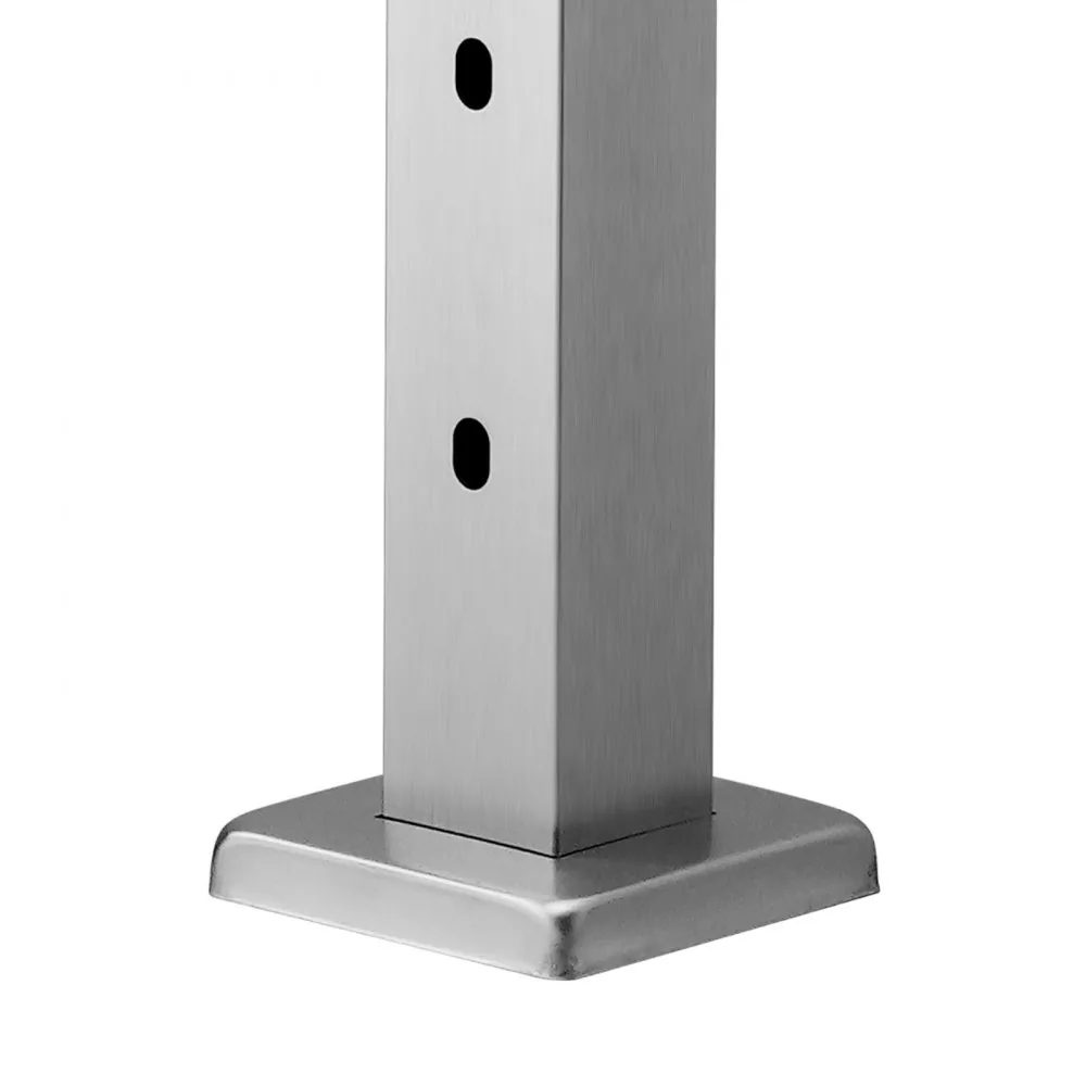 cable railing post with cable threaded through holes