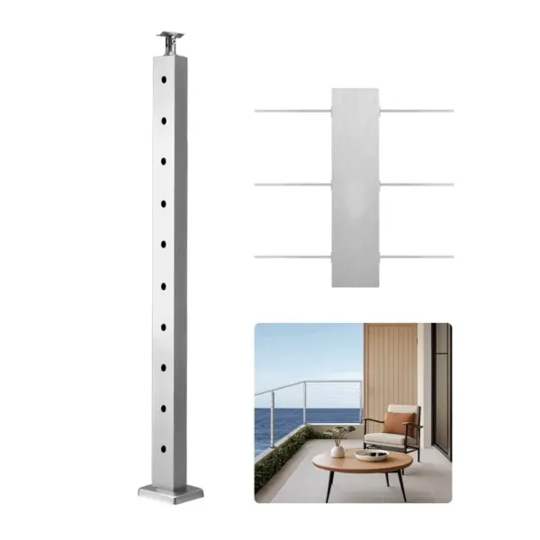VEVOR 36x1x2 cable railing post front view