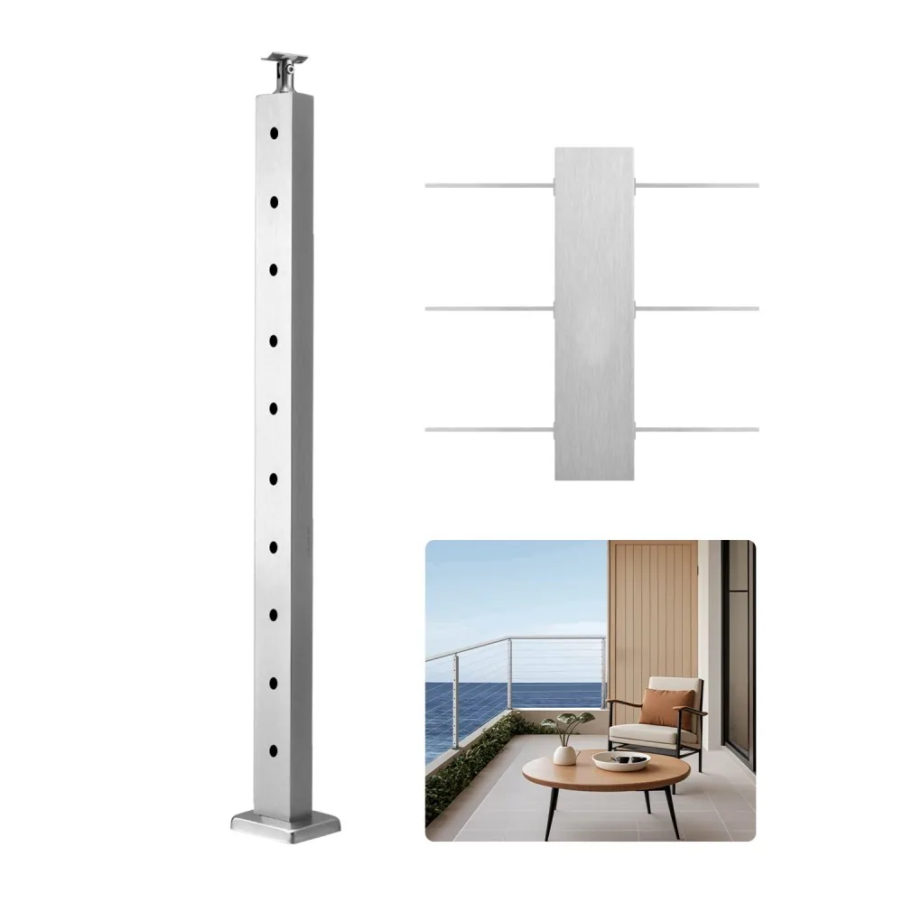 VEVOR 36x1x2 cable railing post front view