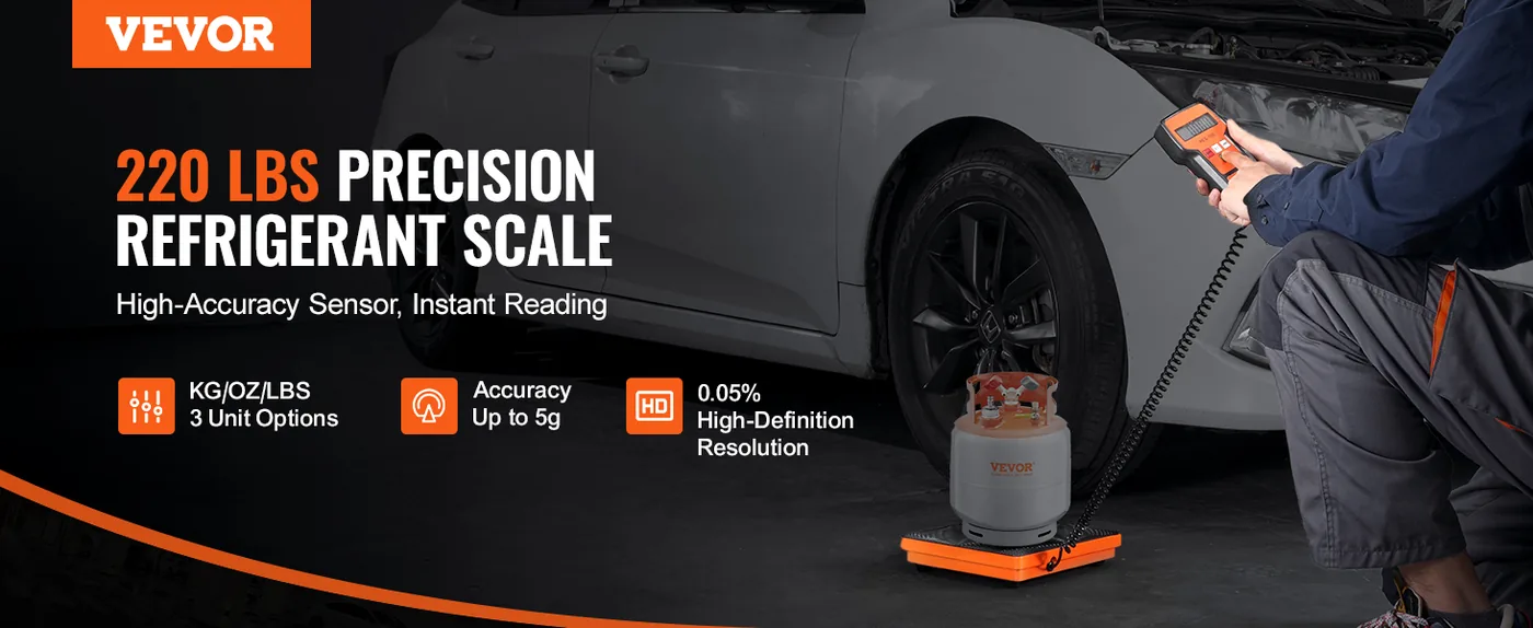 VEVOR Refrigerant Scale 220 LBS HAVC Charging Recovery Freon overview