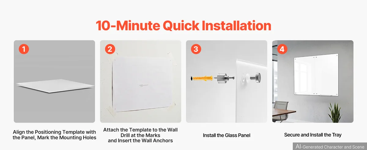 VEVOR wall mounted whiteboard clean design