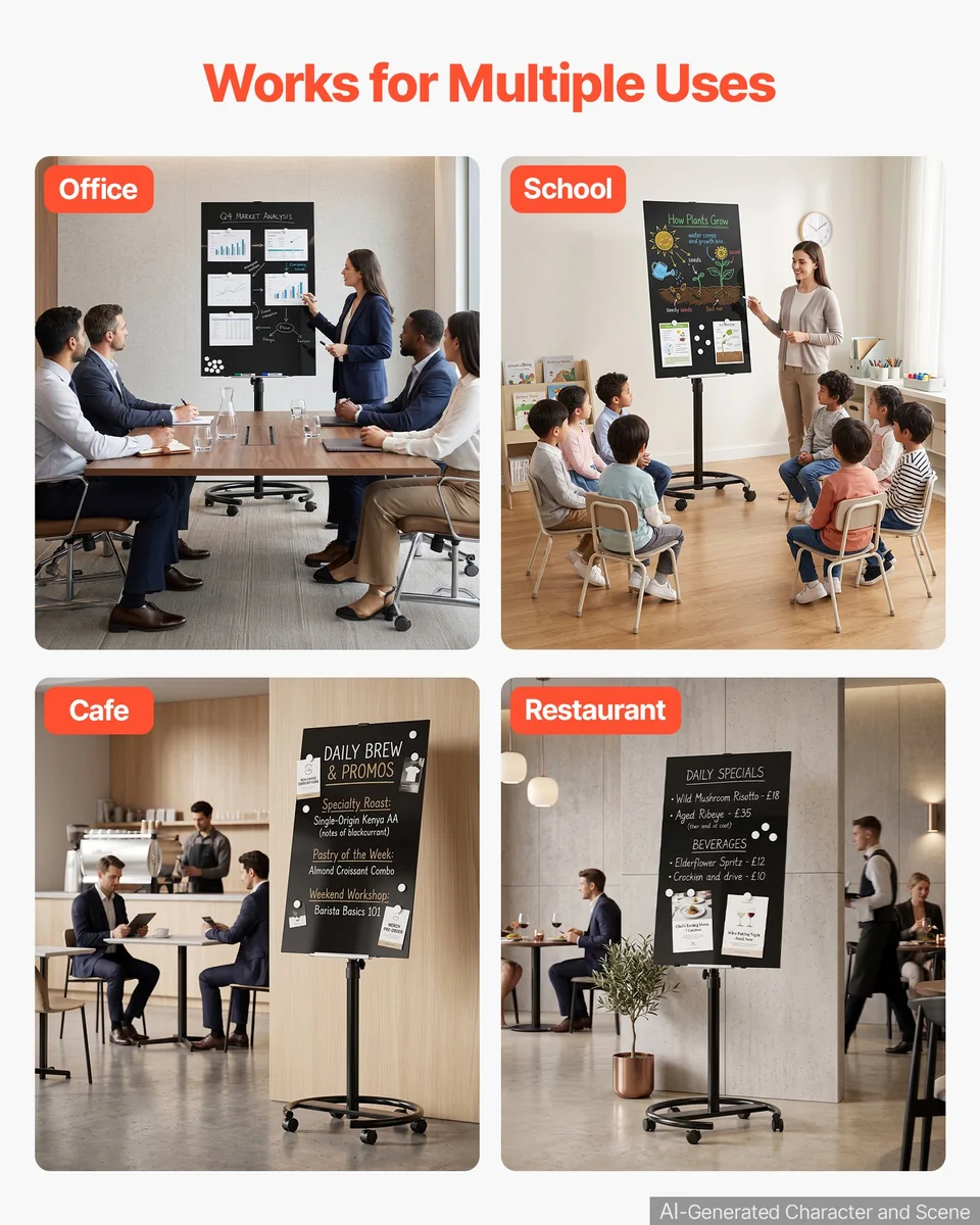 VEVOR mobile whiteboard round base and wheels