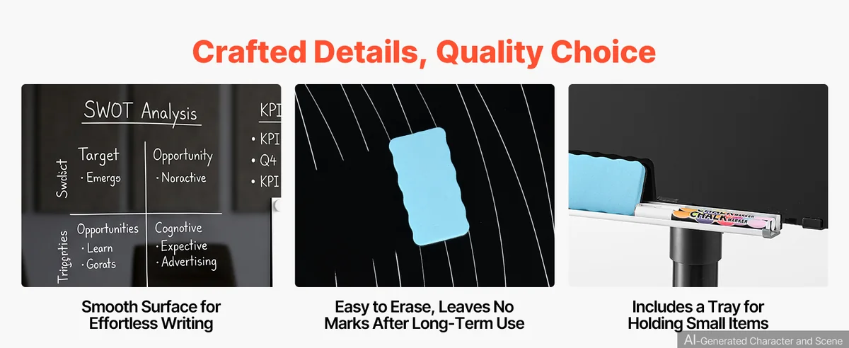VEVOR whiteboard tray markers and eraser