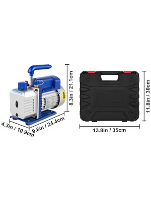 VEVOR 3CFM 1/4HP Single Stage Air Vacuum Pump HVAC R134a R12 feature 8