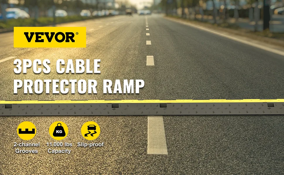 VEVOR 2 channel cord protector ramp overview