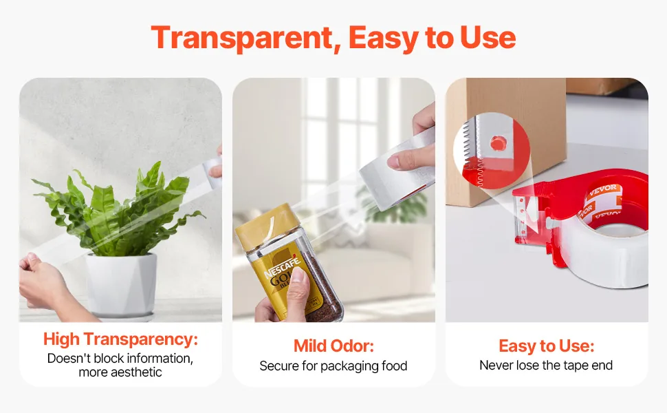 VEVOR Clear Packing Tape 2 Dispensers 1.88 inch 12 Pack feature 3