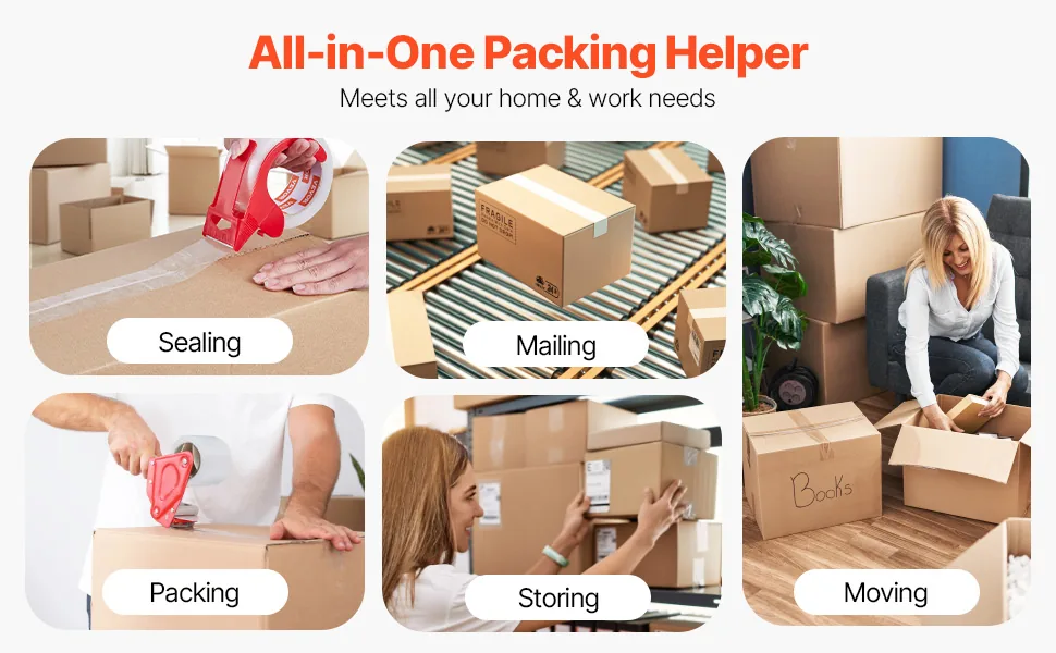 VEVOR Clear Packing Tape 2 Dispensers 1.88 inch 12 Pack feature 4