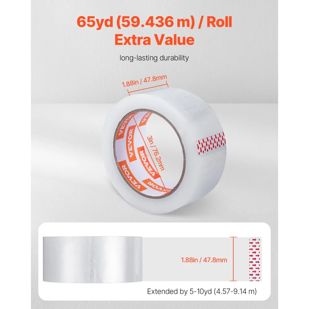 VEVOR Clear Packing Tape No Dispensers 1.88 inch 24 Pack product image 2