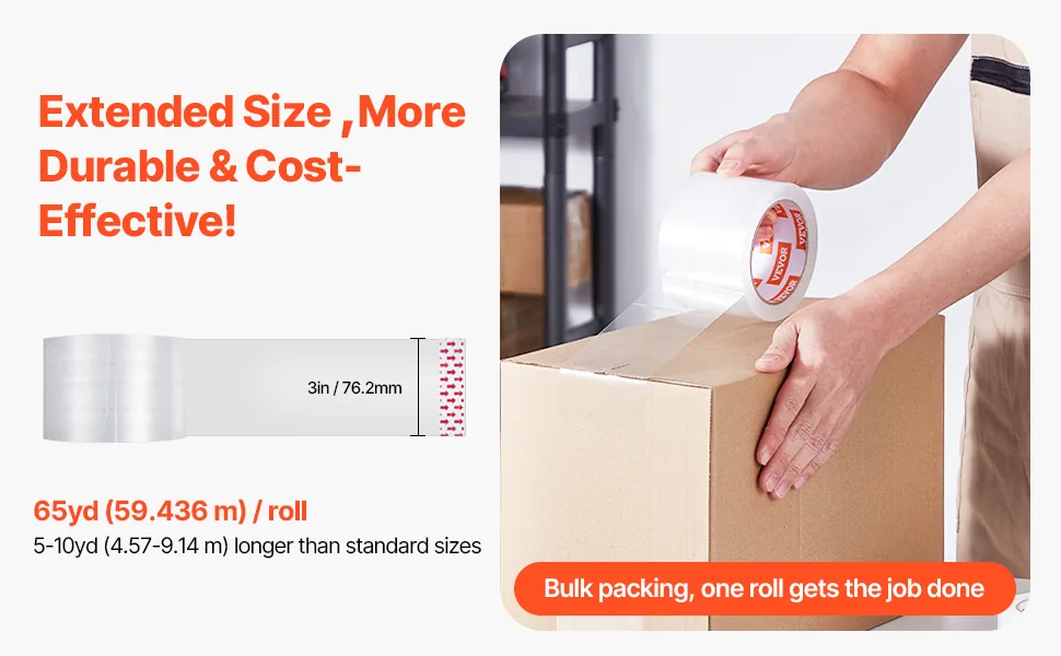 VEVOR Clear Packing Tape No Dispensers 3 inch 24 Pack feature 1