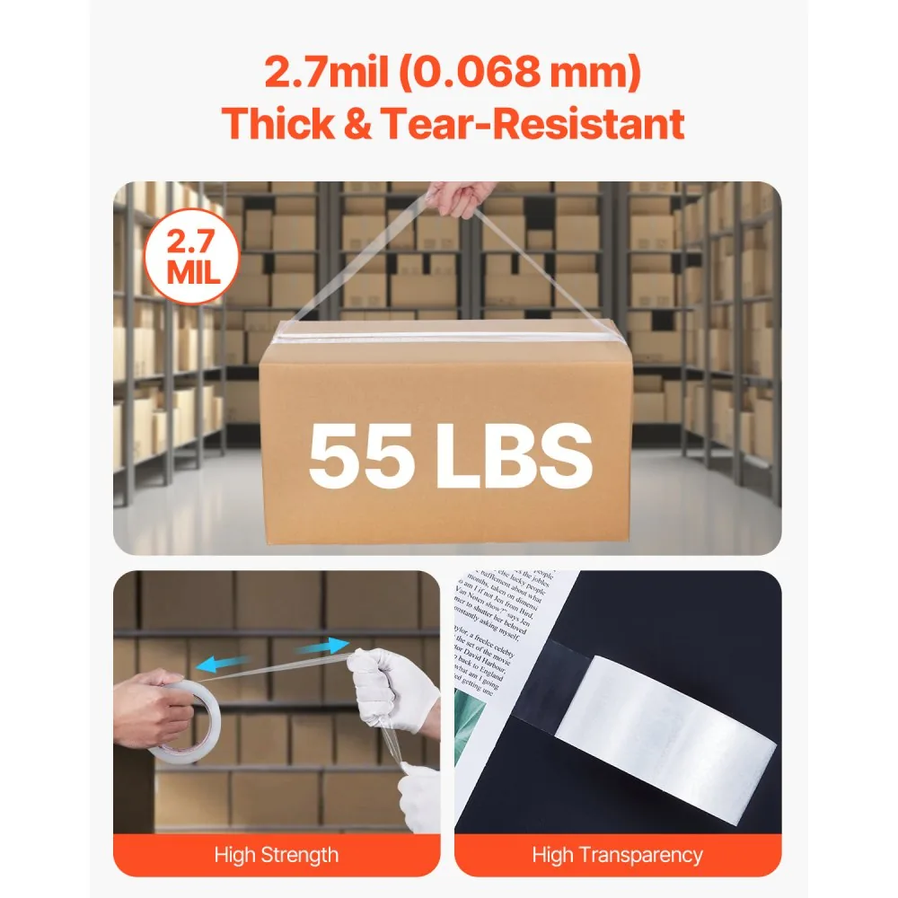 VEVOR Clear Packing Tape 6 Dispensers 1.88 inch 6 Pack product image 4