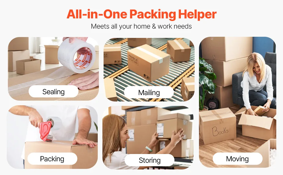 VEVOR Clear Packing Tape No Dispensers 3 inch 6 Pack feature 4