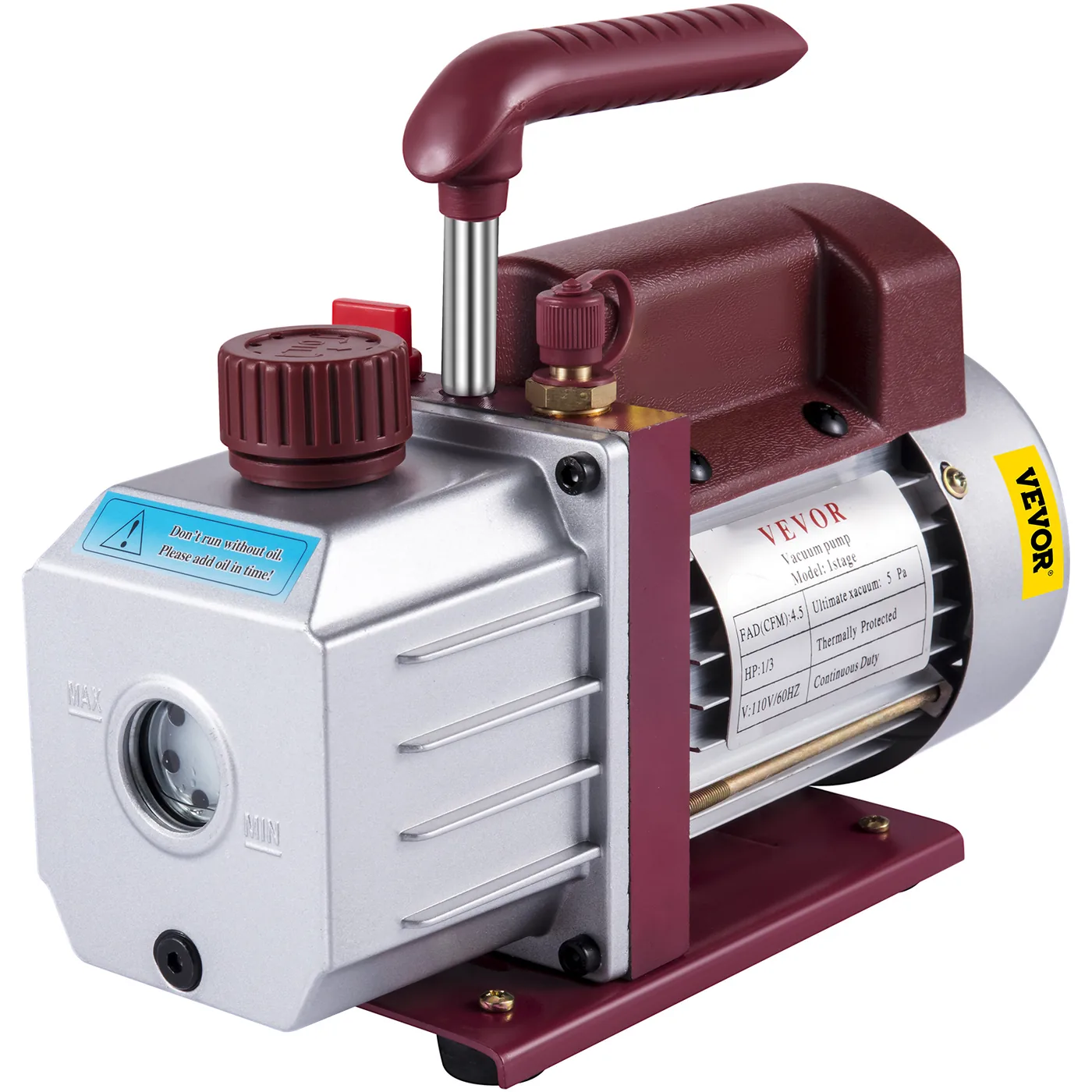 VEVOR Vacuum Pump 4.5CFM Vacuum Pump HVAC Single-Stage Rotar feature 1