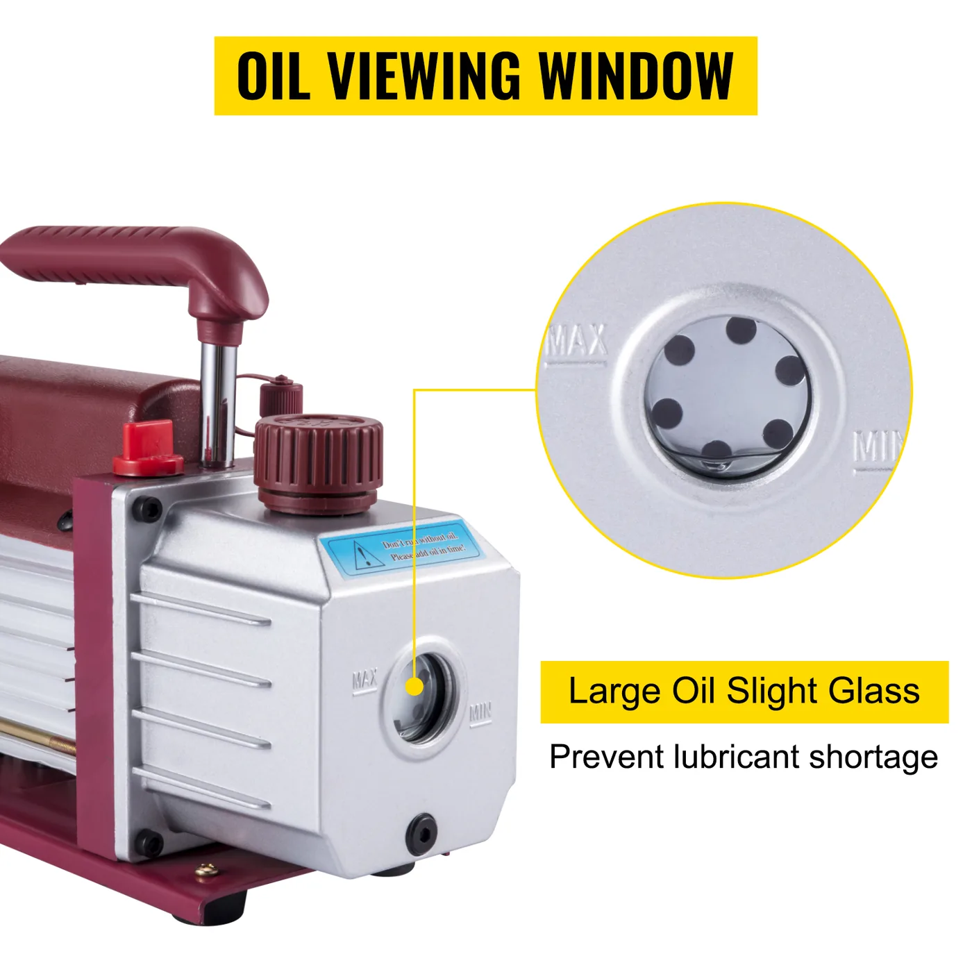VEVOR Vacuum Pump 4.5CFM Vacuum Pump HVAC Single-Stage Rotar feature 4
