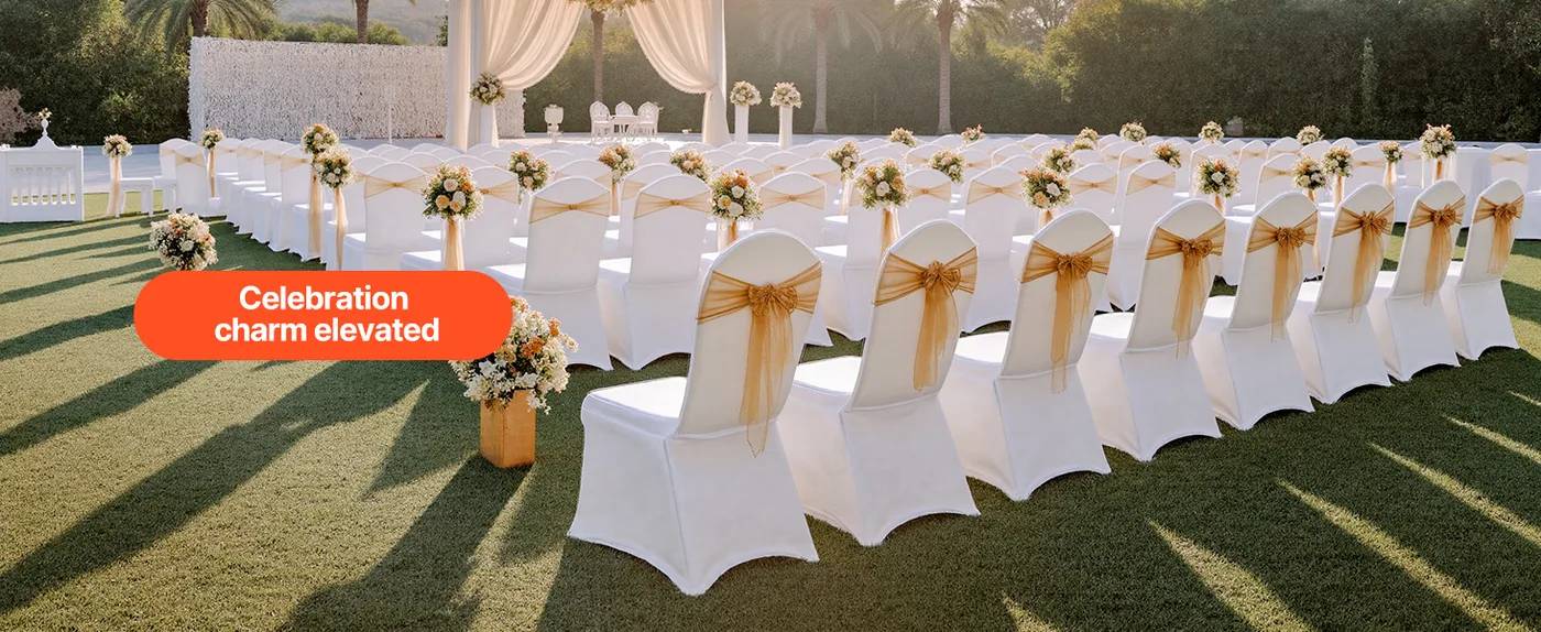 VEVOR Stretch Spandex Folding Chair Covers 50 PCS White-for Weddings