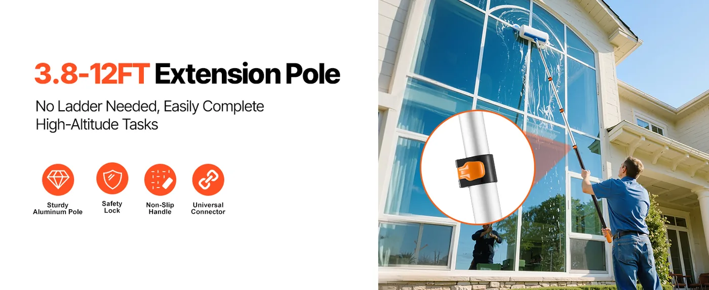 VEVOR Telescopic Extension Pole 4-12ft overview