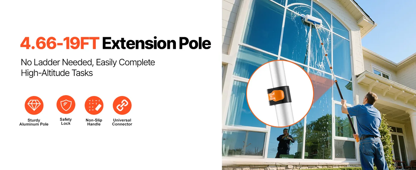 VEVOR Telescopic Extension Pole 5-19ft overview