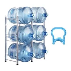 VEVOR 3 Tiers Water Jug Holder 6 Buckets Silver product image 1