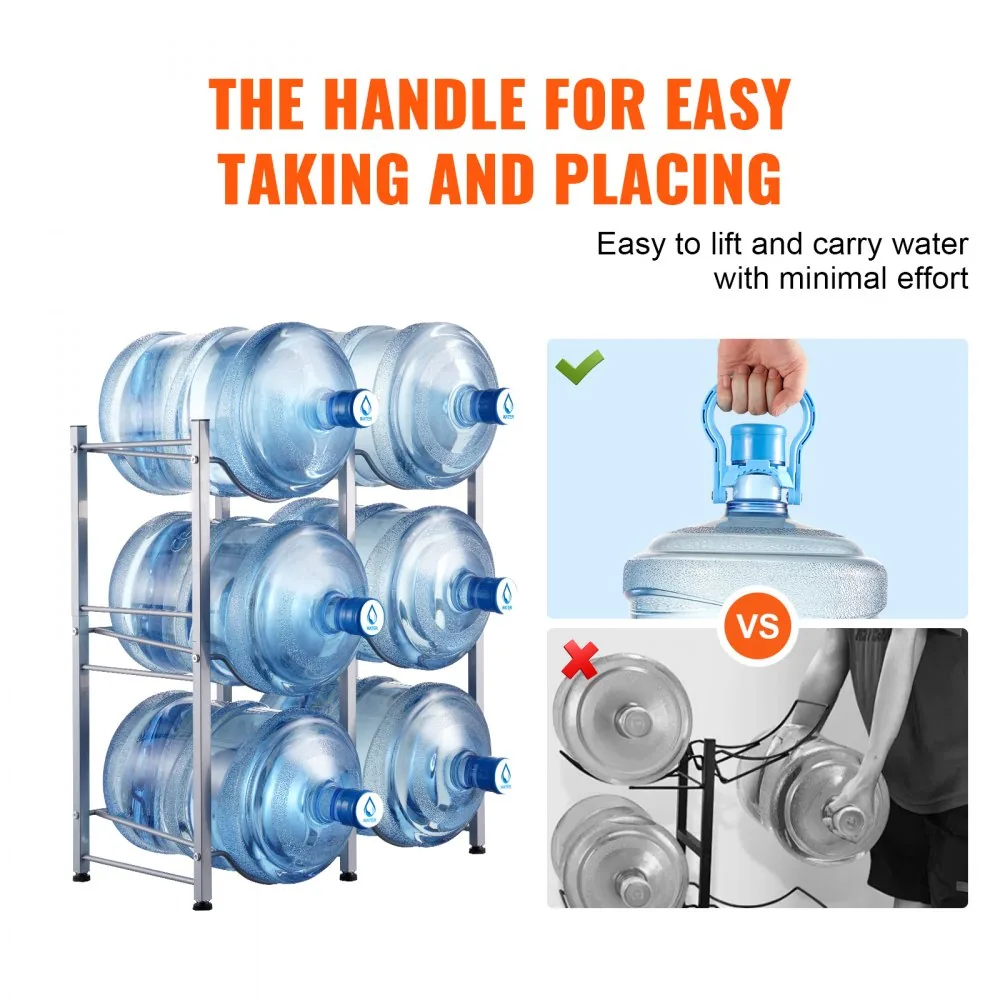 VEVOR 3 Tiers Water Jug Holder 6 Buckets Silver product image 6