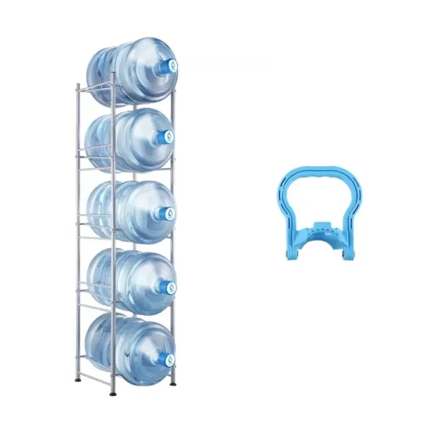 VEVOR 5 Tiers Water Jug Holder 5 Buckets Silver product image 1