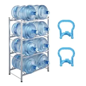 VEVOR 4 Tiers Water Jug Holder 8 Buckets Silver product image 1