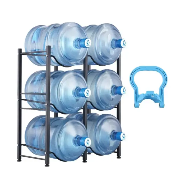 VEVOR 3 Tiers Water Jug Holder 6 Buckets Black product image 1