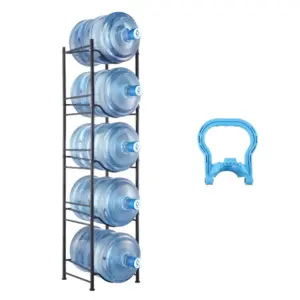 VEVOR 5 Tiers Water Jug Holder 5 Buckets Black product image 1