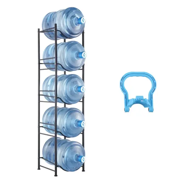 VEVOR 5 Tiers Water Jug Holder 5 Buckets Black product image 1