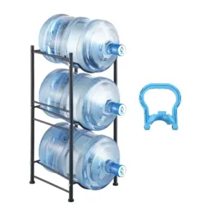 VEVOR 3 Tiers Water Jug Holder 3 Buckets Black product image 1