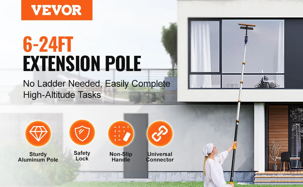VEVOR Telescoping Pole 6-24ft overview