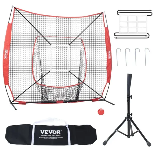 VEVOR 7x7 ft Baseball Softball Practice Net Single Hole and product image 1