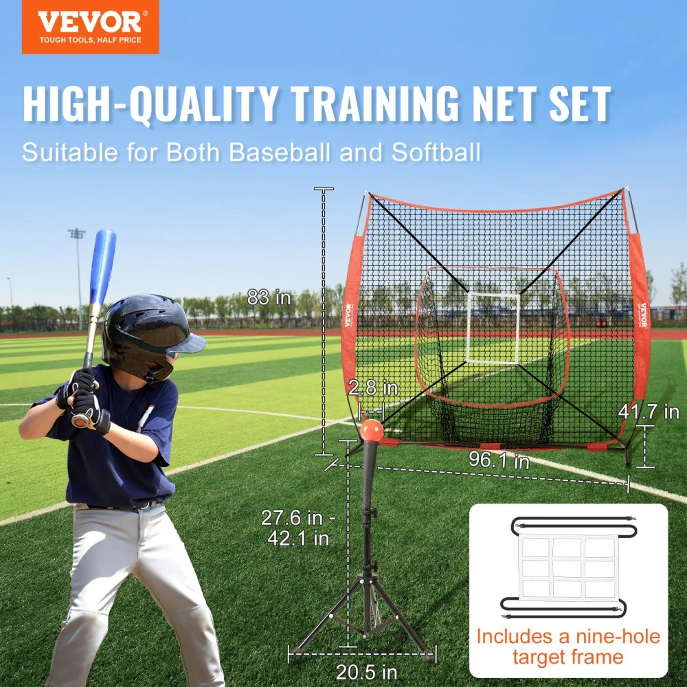VEVOR 7x7 ft Baseball Softball Practice Net Single Hole and product image 2