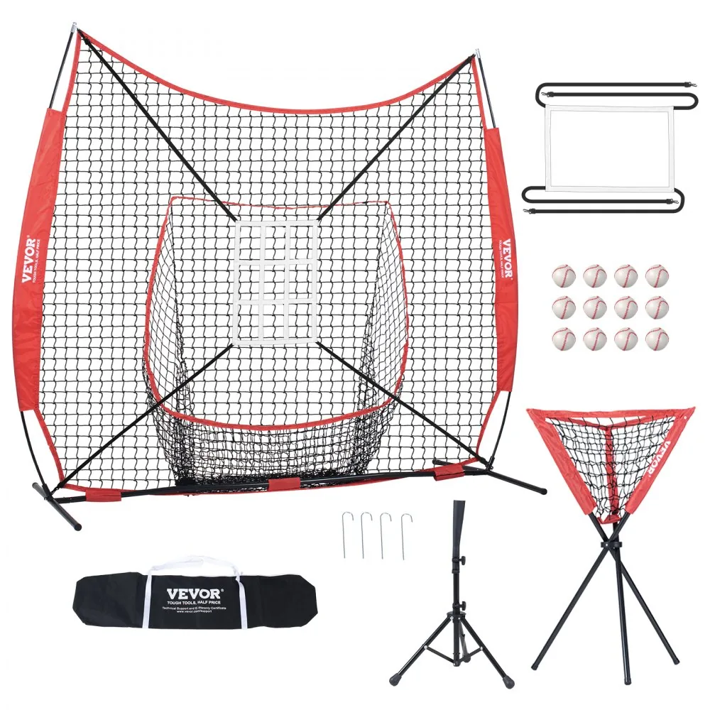 VEVOR 7x7 ft Baseball Softball Practice Net Single Hole and product image 1