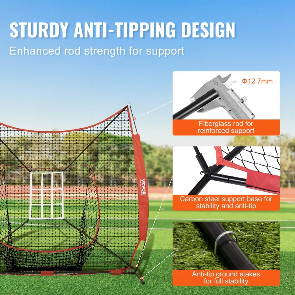 VEVOR 7x7 ft Baseball Softball Practice Net Single Hole and product image 3