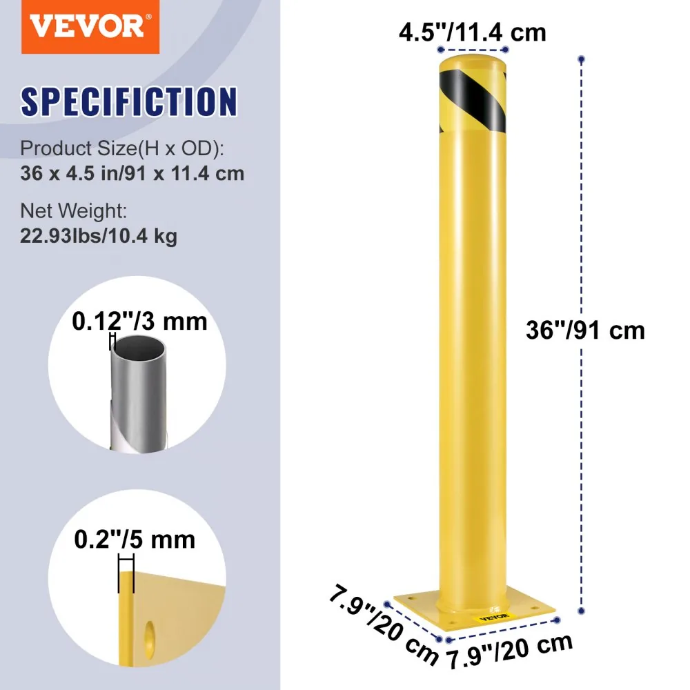 VEVOR Safety Bollard 36x4.5 inch product image 7